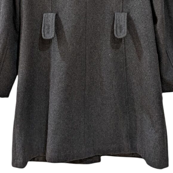 Giacca Women's Charcoal Grey Buttoned Wool Coat Size L - Picture 10 of 10